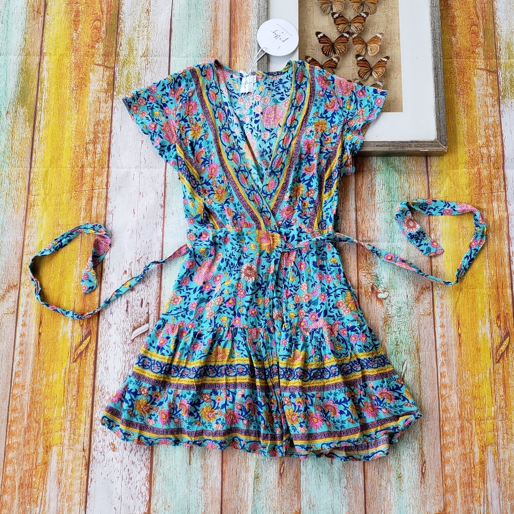 NWT Princess Polly Thirsk Floral Mini Wrap Dress 4